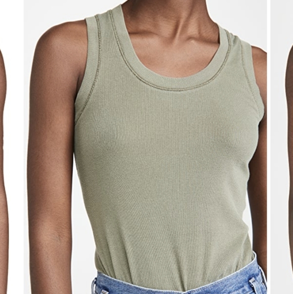 Free People U Neck Tank Army Dust Size M - Picture 6 of 8